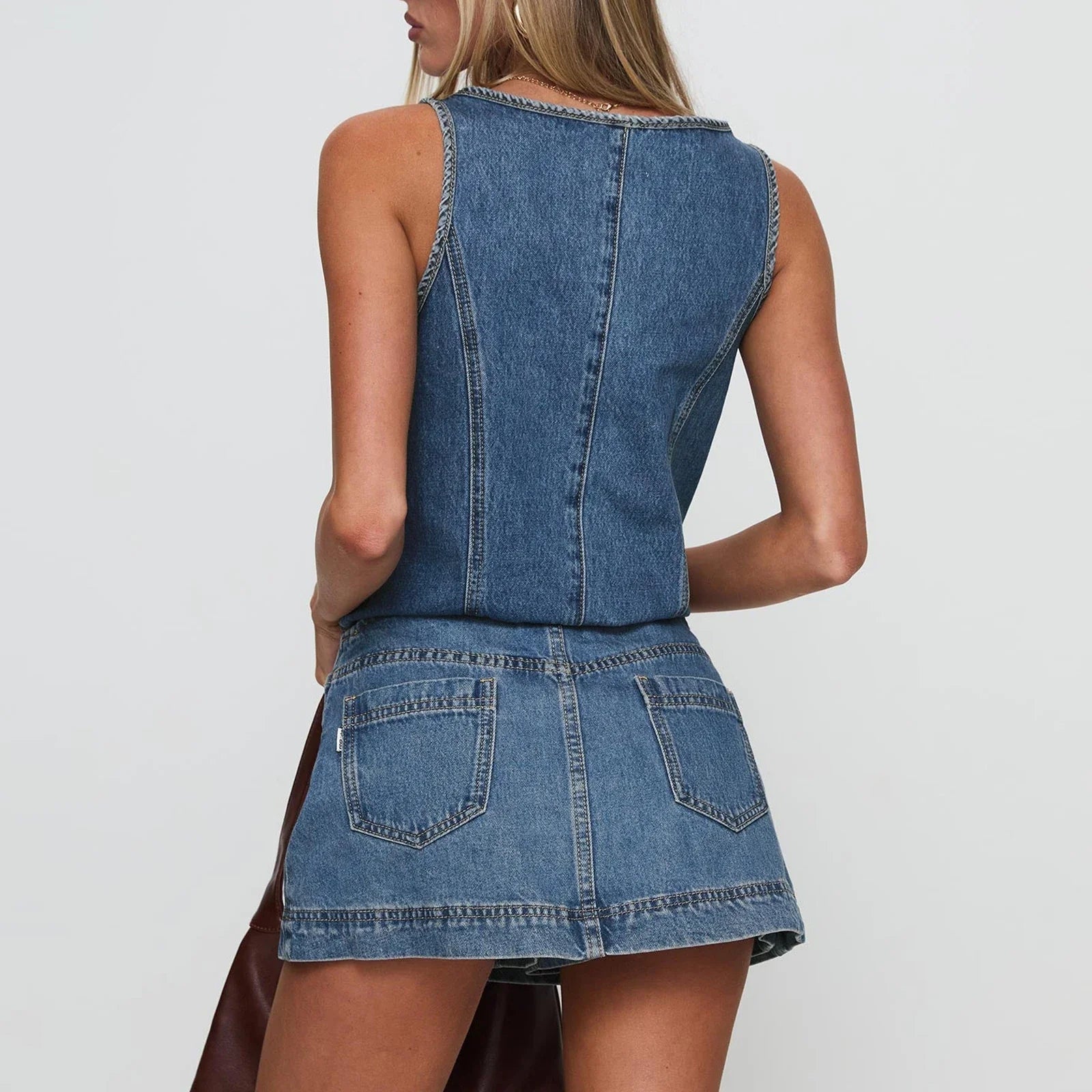 Daphne Denim Top + FREE Skort