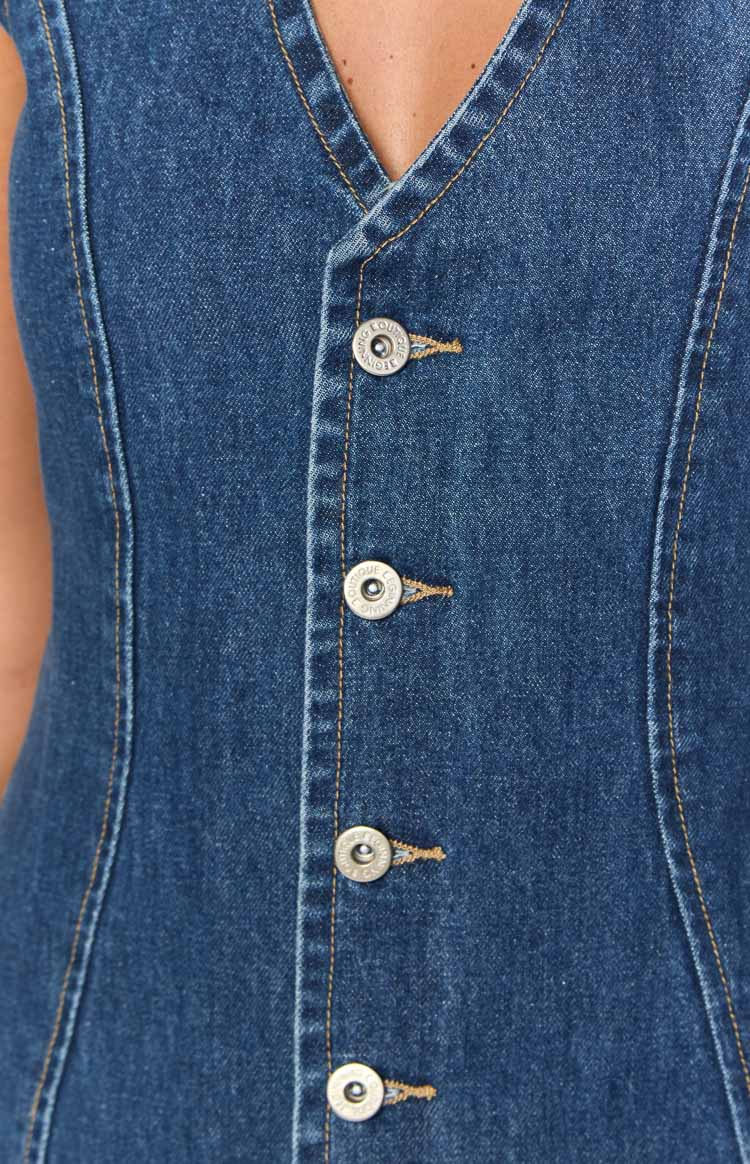 Winona Dark Wash Denim Mini Dress