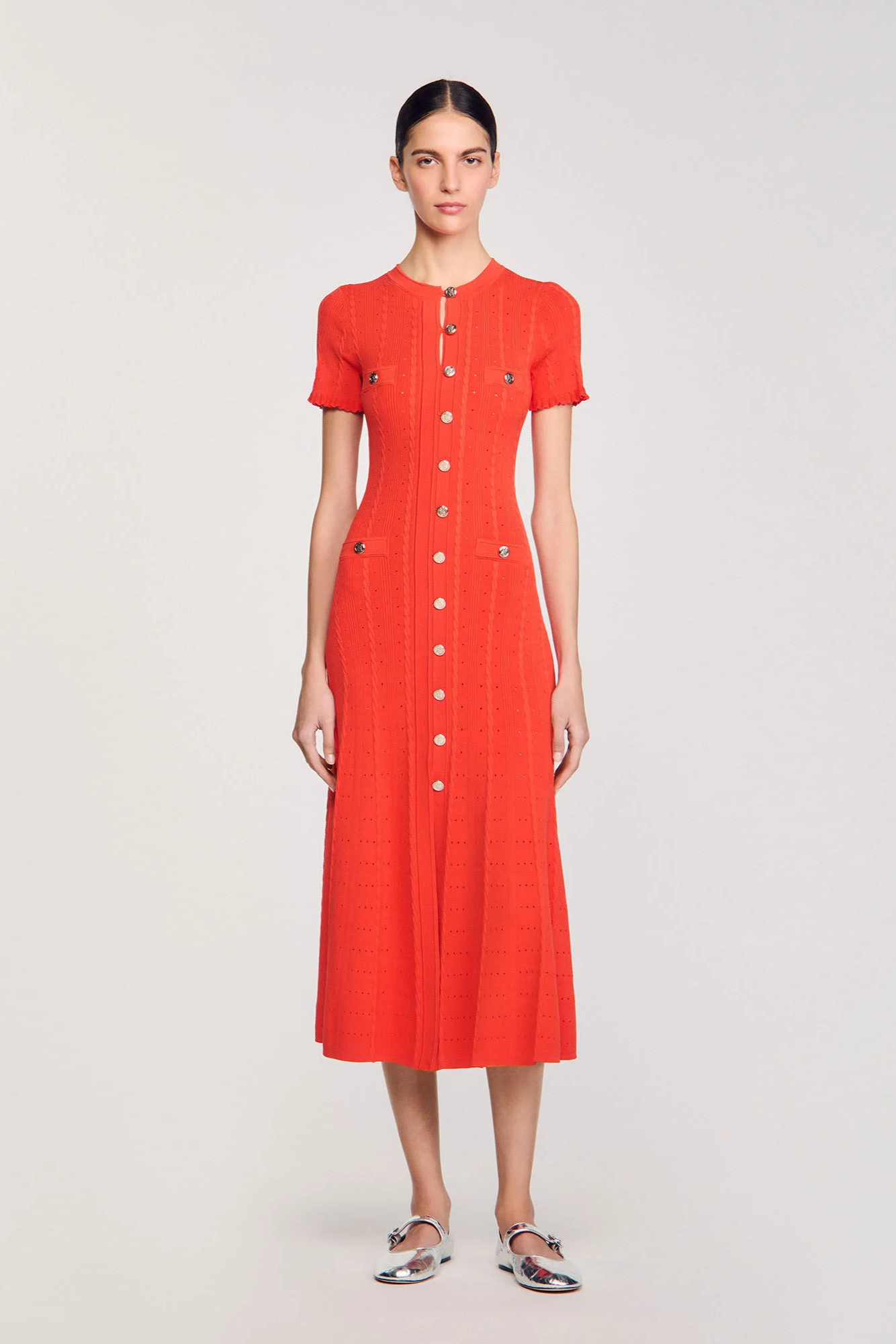 SANDRO - Long knitted dress